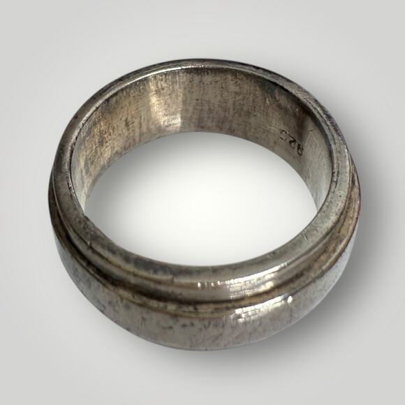 Sterling Silver 925 Spinner Ring- Meditation Anxiety Band  sz 9,5 - Picture 2 of 5